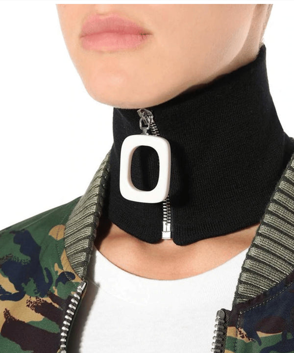 knit zip neck warmer